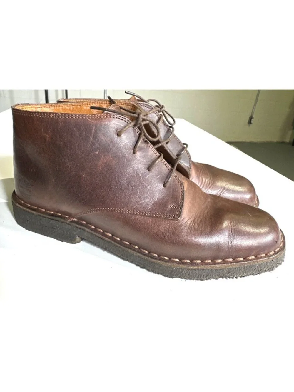 Timberland Mens Leather Chukka Boots Size 8M Brown Made In Italy